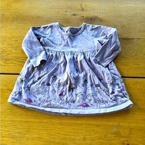 Tea Collection Purple Long-Sleeve Dress with Animal Print